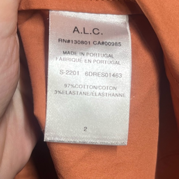 NEW A.L.C Calvin Wrap Dress In Dark Firenze size 2 cotton women’s designer - Picture 6 of 9